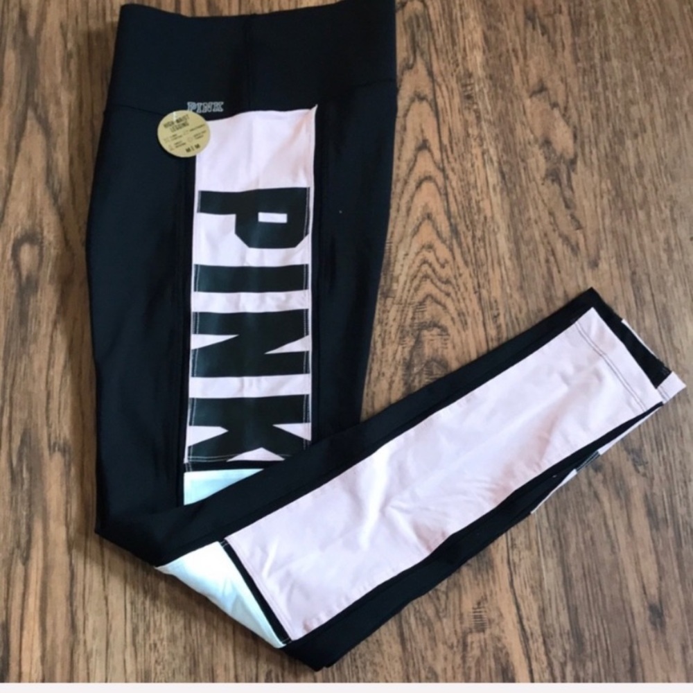 VS PINK High-Waist Legging - Black/Pink/White